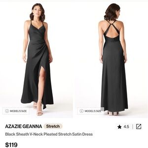 Azazie Black Slit Gown